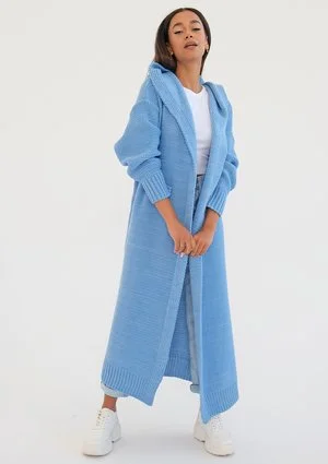 Malme - Long light blue cardigan