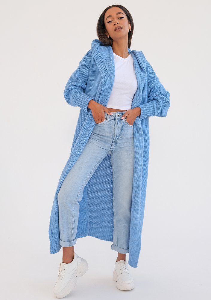 Malme - Long light blue cardigan