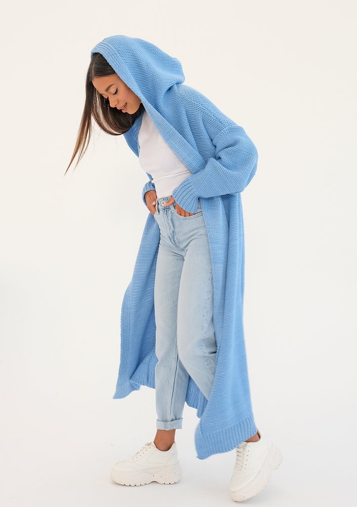 Malme - Long light blue cardigan