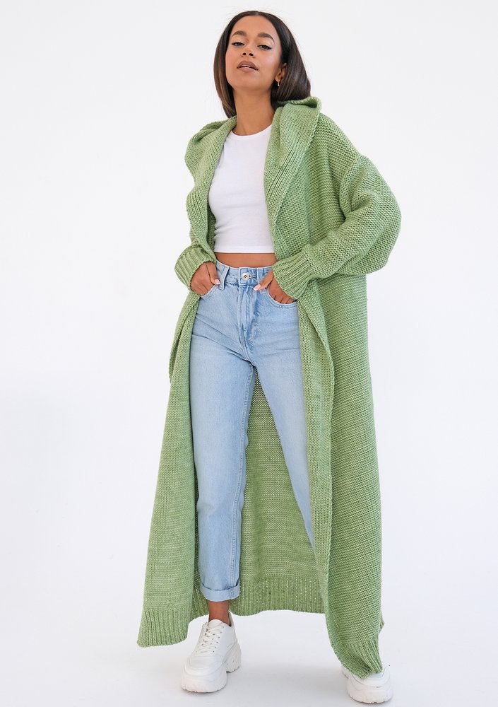 Malme - Long green cardigan