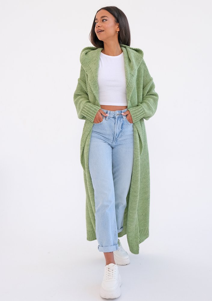 Malme - Long green cardigan