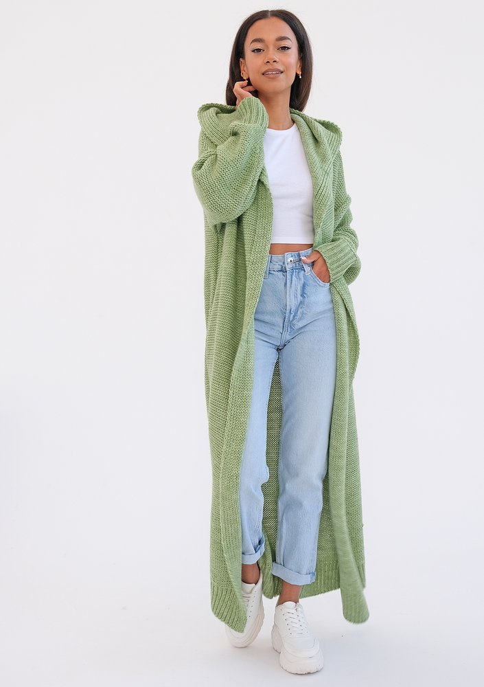 Malme - Long green cardigan