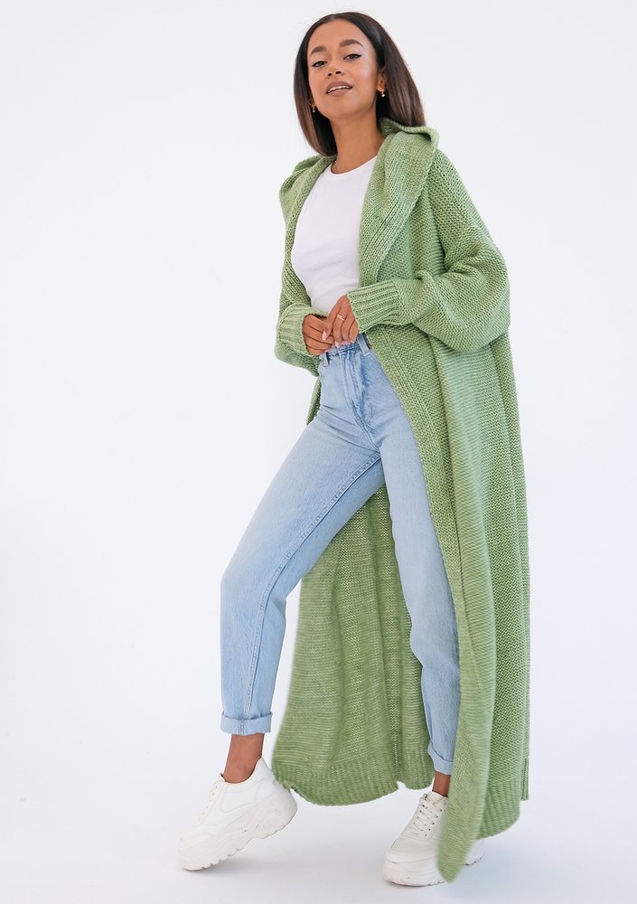 Malme - Long green cardigan