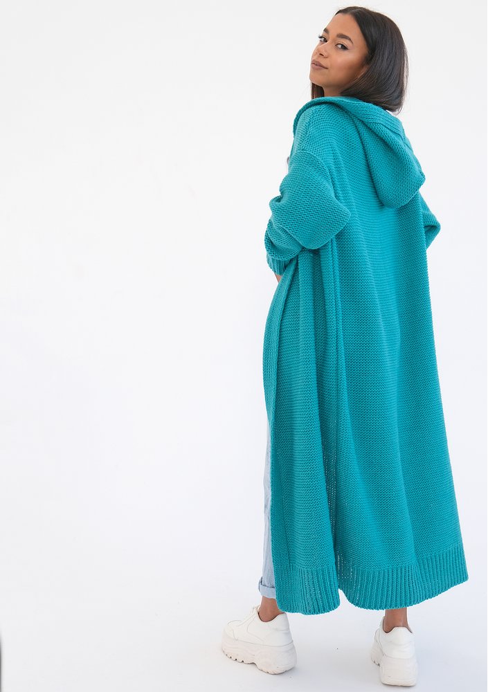 Malme - Long teal green cardigan