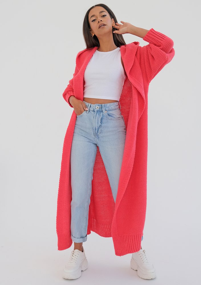 Malme - long red cardigan