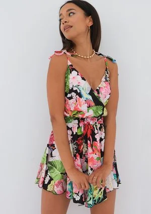 Simly - Floral patterned mini jumpsuit