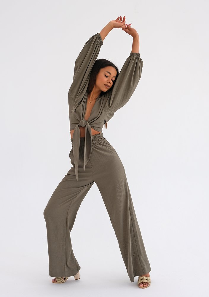 Kamari - Khaki wide pants