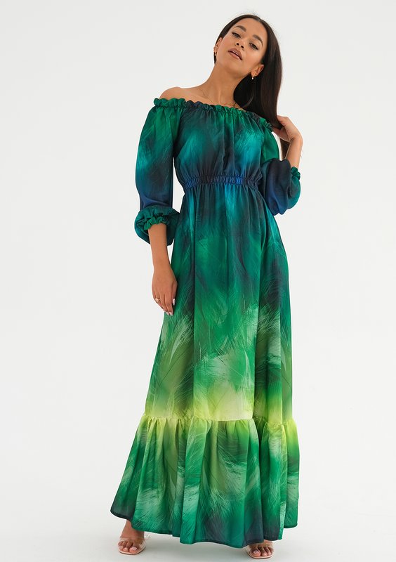 Layla - ombre green maxi dress