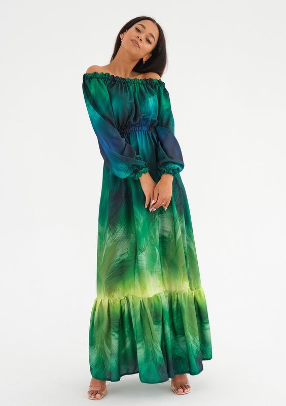 Layla - ombre green maxi dress