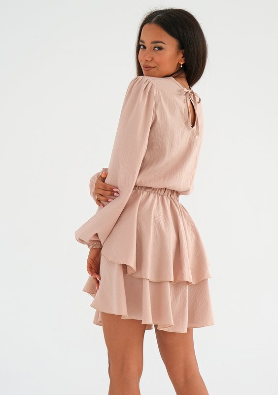 Mia - Sukienka boho Pudrowa