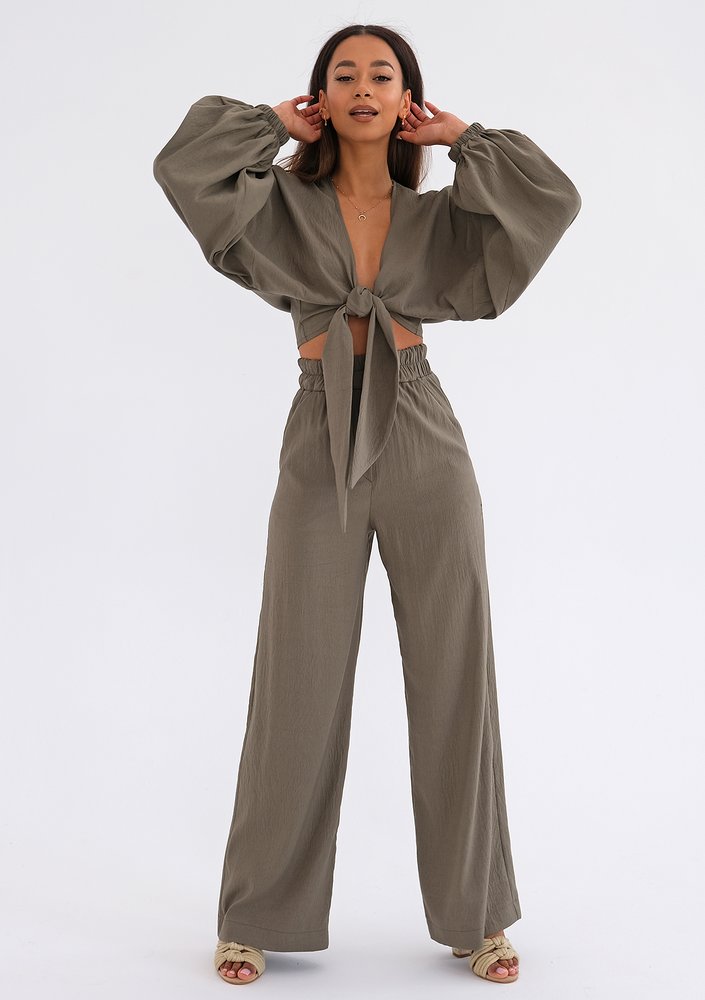 Kamari - Khaki tied top