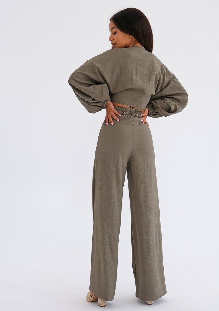 Kamari - Khaki tied top