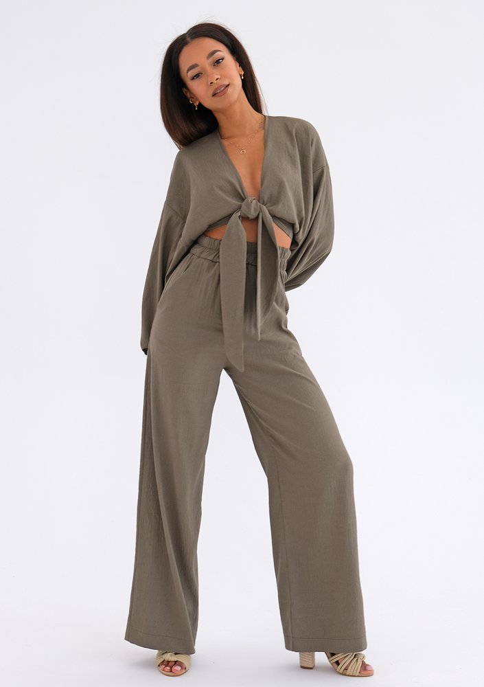 Kamari - Khaki wide pants