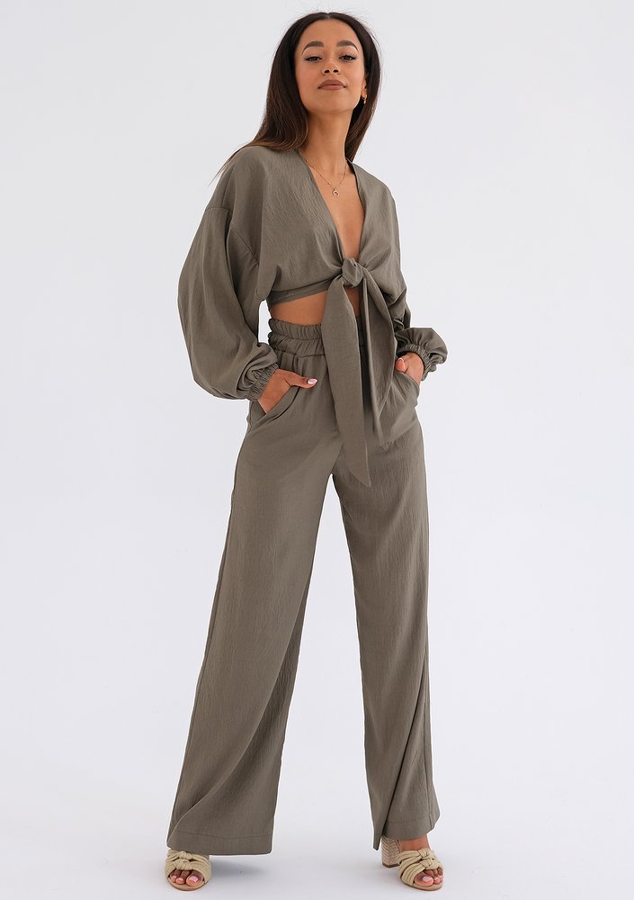 Kamari - Khaki wide pants