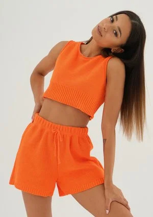 Yrsa - Short orange knitted top