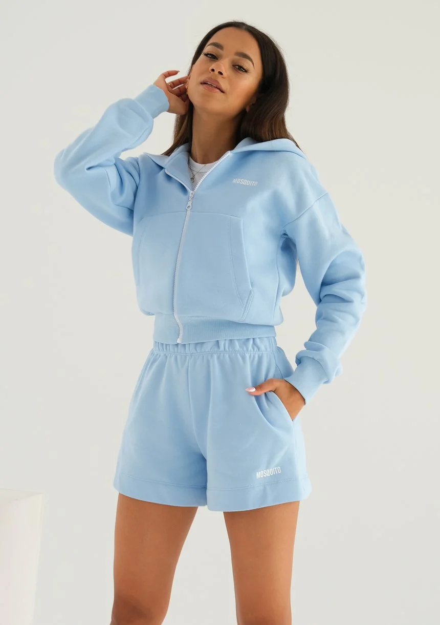 Pixie - Full zip baby blue hoodie
