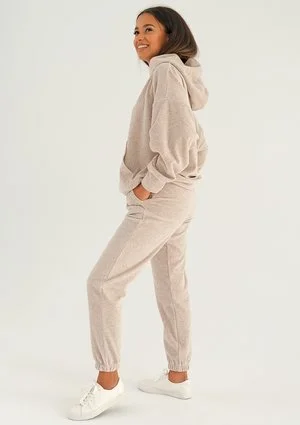 Pure - Bluza welurowa z kapturem Melanż Sandy