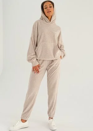 Pure - Bluza welurowa z kapturem Melanż Sandy