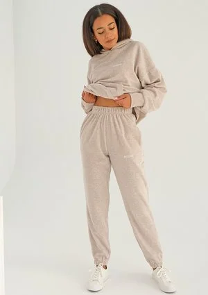 Pure - Bluza welurowa z kapturem Melanż Sandy