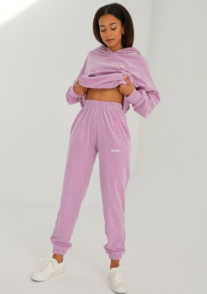 Pure - melange lila velvet sweatpants