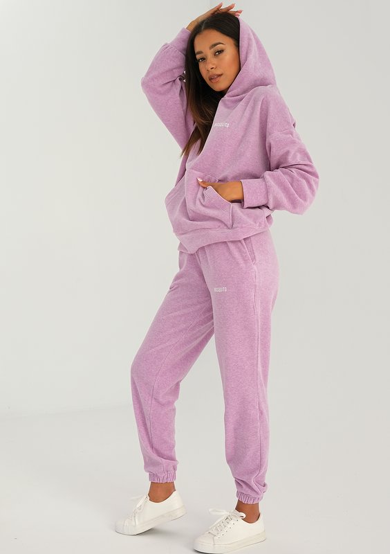 Pure - melange lila velvet sweatpants