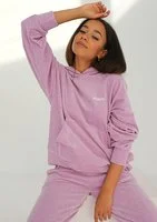 Pure - melange lila velvet hoodie