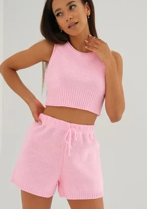 Yrsa - Pink knitted shorts