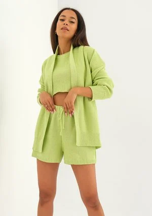 Yrsa - Lime green knitted shorts