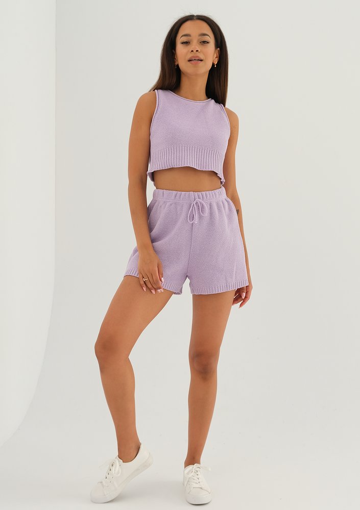 Yrsa - Lila knitted shorts