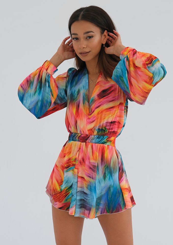 Isuni - colorful satin mini jumpsuit