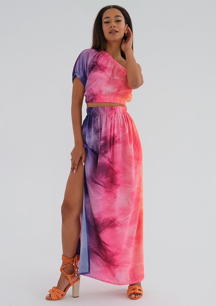 Faye - Spódnica maxi Ombre Pink