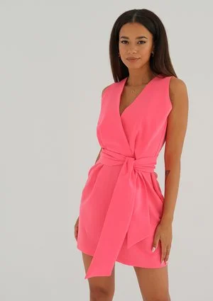 Noela - Fluo pink mini dress