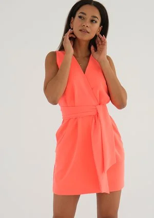 Noela - Fluo orange mini dress