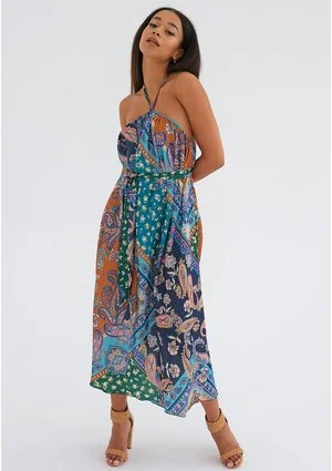 Venta - Boho scarf patterned midi dress