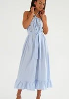 Joly - Light blue midi dress with a frill