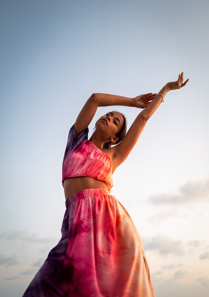 Faye - Ombre pink top