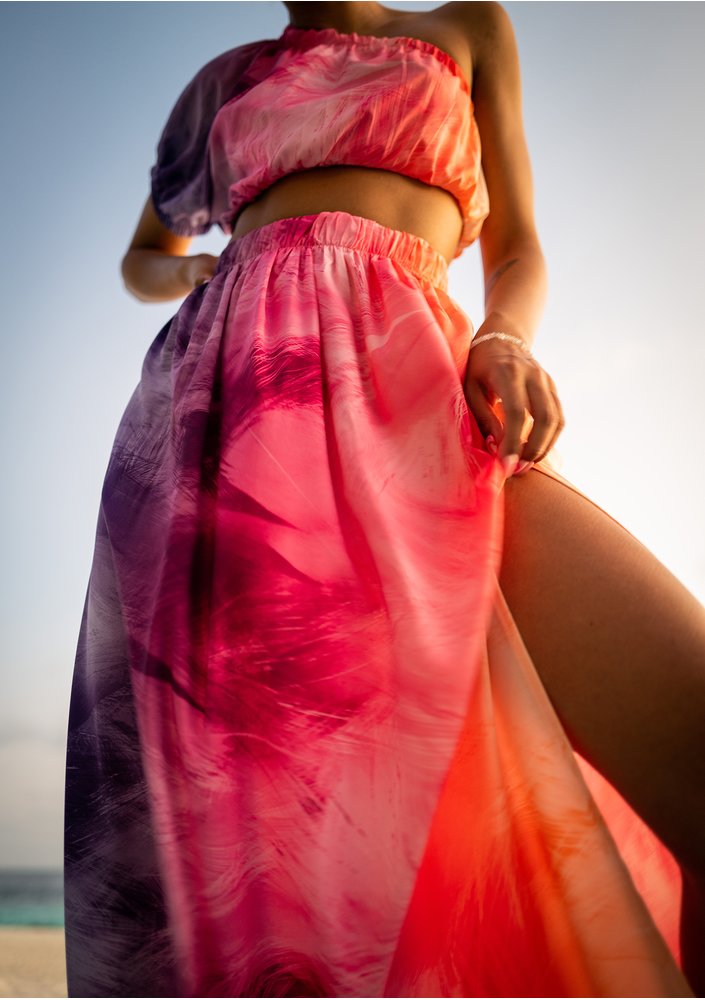 Faye - Spódnica maxi Ombre Pink