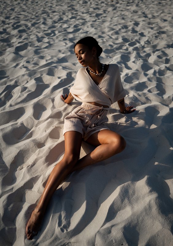 Omazi - Muślinowy top kremowy