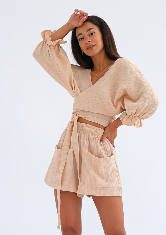 Omazi - Muślinowe szorty Kremowe