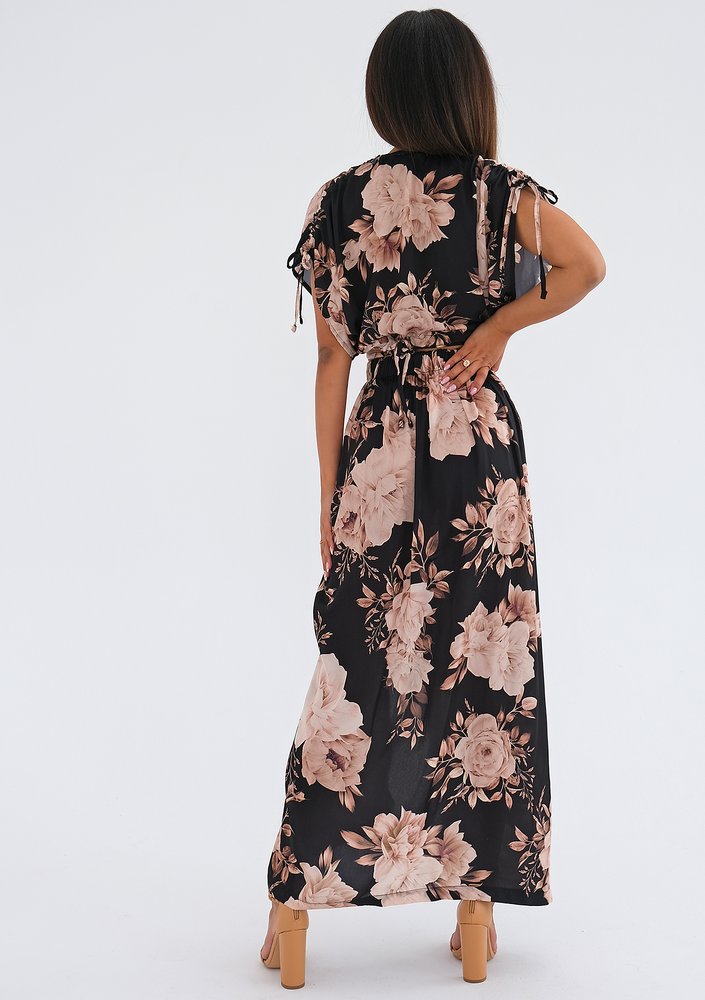 Mauro - Black floral wrap top