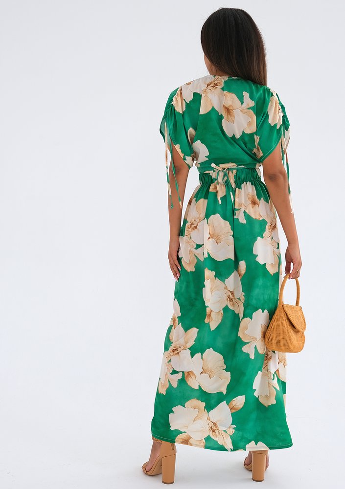 Mauro - Green floral maxi skirt