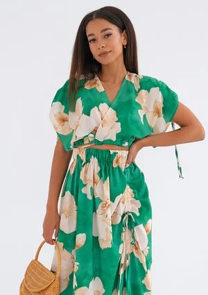 Mauro - Green floral maxi skirt