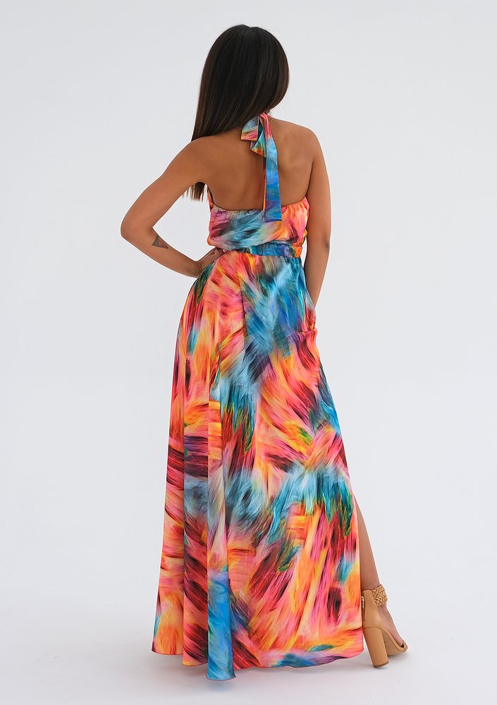 Cindy - Sukienka maxi z satyny Orange