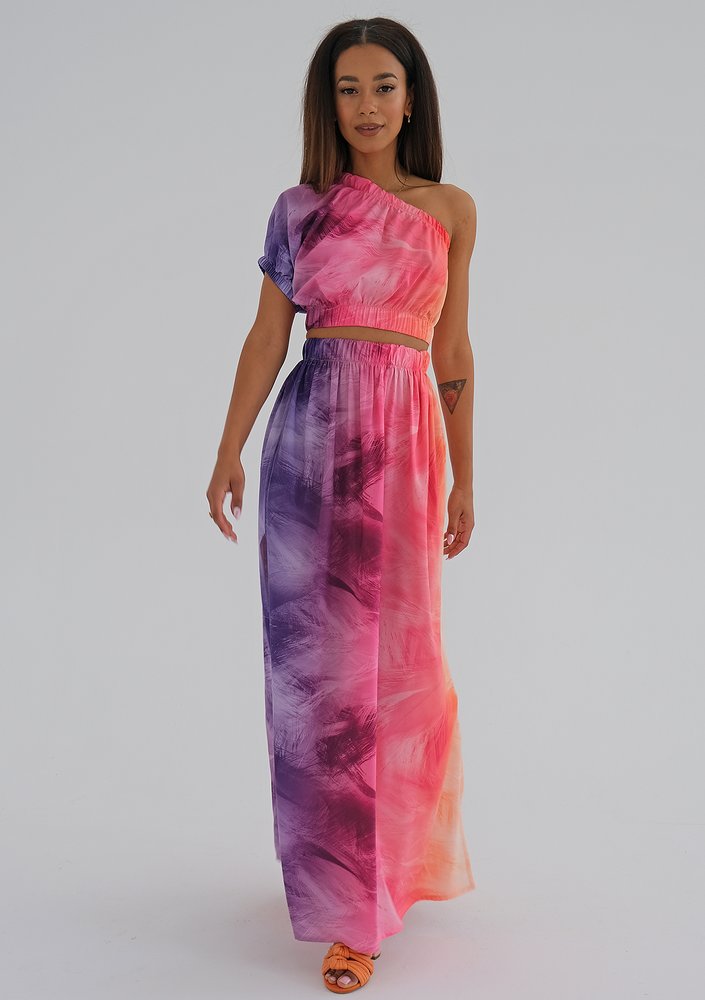 Faye - Ombre pin maxi skirt