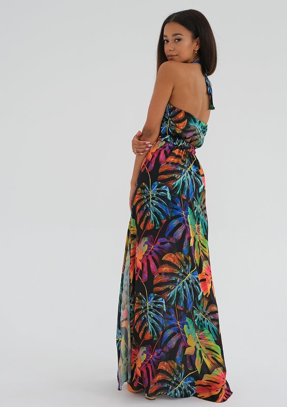Lana - Sukienka maxi Colorful Leaves