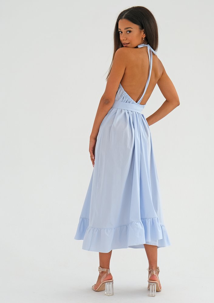 Joly - Light blue midi dress with a frill