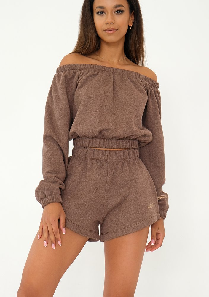 Roca - Melange cacao brown shorts