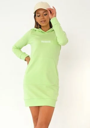 Nel - Lime green hooded dress