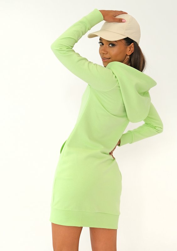 Nel - Lime green hooded dress