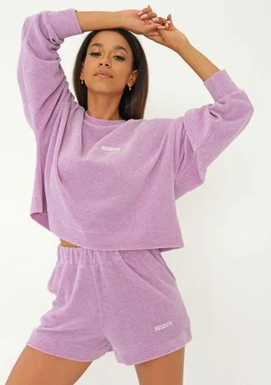 Kimsy - Bluza welurowa Melanż Lila